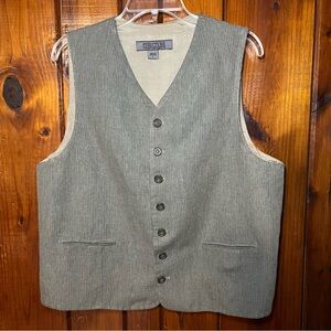 Structure Vintage Men’s Large Herringbone Tweed Gray No Pocket Blazer Suit Vest